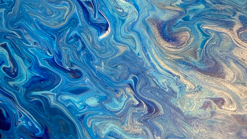 blue paint pour by kcmickelson